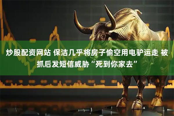 炒股配资网站 保洁几乎将房子偷空用电驴运走 被抓后发短信威胁“死到你家去”